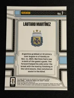 2026 Panini Prizm FIFA World Cup LAUTARO MARTINEZ Scorers Club No. 7 Argentina - Image 2