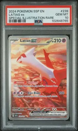 2024 POKEMON SURGING SPARKS #239 LATIAS ex SPECIAL ILLUSTRATION RARE SIR PSA 10 - Image 1
