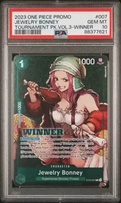 One Piece 2023 Jewelry Bonney Tournament Pack Vol. 3 Winner ST02-007 C PSA 10 - Image 1