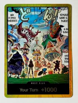 One Piece English DON!! GOLD Egghead Card OP14 The Azure Sea’s Seven - Image 1