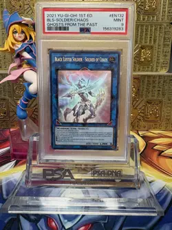 Yugioh Black Luster Soldier - Soldier Of Chaos Ghost Rare PSA 9 Ami GFTP - EN132 - Image 1