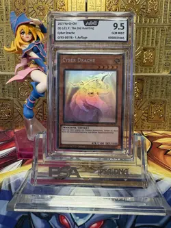 YuGiOh Cyber Drache Ghost Rare AOG 9,5 kein PSA GFP2-DE178 Mint 1. Auflage - Image 3