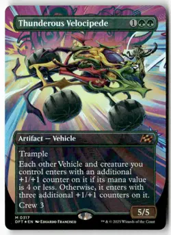 Thunderous Velocipede Borderless 317 MTG DFT M NM Foil - Image 1