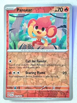 Pansear 021/142 Reverse Holo Common - Stellar Crown Pokemon TCG - Near Mint NM - Image 1
