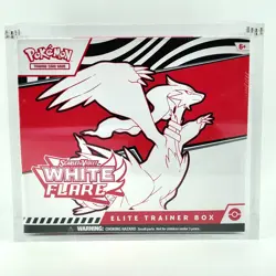 Magnetic Acrylic Case & Pokemon White Flare Elite Trainer Box ETB Sealed - Image 1