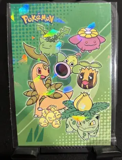 Rare Pokemon Shiny Full Art Ivysaur & Bayleef Low Pop Cracked Ice Holo Card ⭐ - Image 1