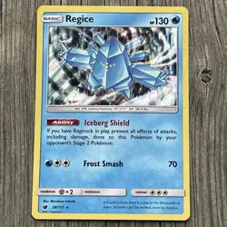Crimson Invasion Regice 28/111 Holo Rare Pokemon Card SM - Image 1