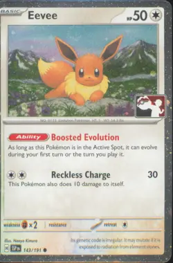 EEVEE 143/191 HOLO COMMON PRIZE PACK SERIES CARDS POKEMON HOLO NEAR MINT - Image 1