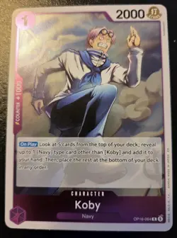 Koby OP16-064 Foil Rare The Time Of Battle One Piece Card Game - Image 1