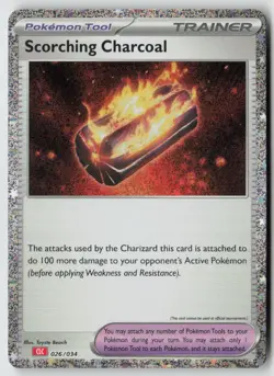 Scorching Charcoal 026/034 - Trading Card Game Classic Holo - PTCG - Image 1