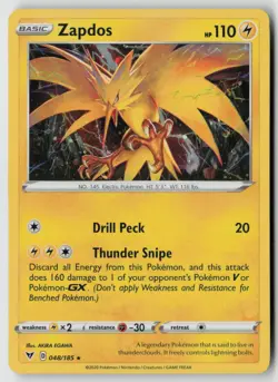 Zapdos (Cosmos Holo) 048/185 - Miscellaneous Cards & Products Holo - PTCG - LP - Image 1