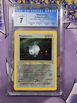 MAGNEMITE NEO DISCOVERY HOLO RARE 7/75 CGC 7 POKEMON TCG 2001 - Image 1