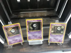 Unown Neo Discovery 67 + 68 + 69 First Edition 3-Card LOT Pokemon Cards - Image 1