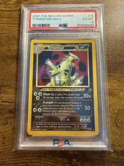2001 Tyranitar 12/75 Neo Discovery Holo Rare PSA 6 English New Cert - Image 1