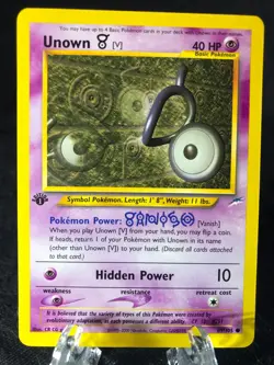 Unown V 89/105 Neo Destiny 1st EDITION Pokemon TCG WotC NM Never Played! - Image 1