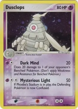 Dusclops - 14/108 - Holo Rare Theme Deck Exclusive DMG, English Pokemon EX Powe - Image 1