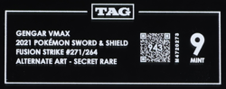 2021 Pokemon SWSH Fusion Strike 271/264 Gengar VMAX Secret Rare TAG 9 (943) - Image 3