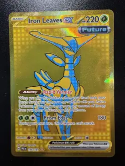 Iron Leaves ex 176/131 Hyper Rare Gold Holo, Prismatic Evolutions Pokemon TCG NM - Image 1