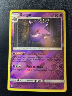 Gengar 38/111 Sm-Crimson Invasion Reverse Holo Card VLP Pokemon TCG - Image 1