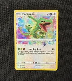 Pokemon TCG Rayquaza 138/185 Amazing Rare Sword & Shield: Vivid Voltage NM - Image 1
