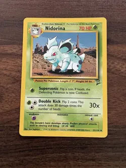 Nidorina 53/130 Uncommon Base Set 2 Pokemon NM - Image 1