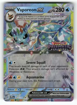Vaporeon ex - 023/131 (Prismatic Evolutions Stamp) Miscellaneous Cards & Prod... - Image 3