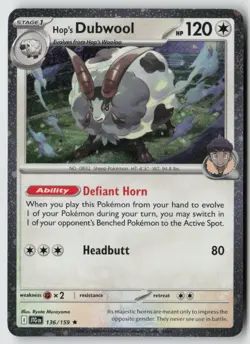 Hop's Dubwool (Cosmos Holo) 136/159 - Miscellaneous Cards & Products - PTCG - LP - Image 1