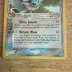 Pokemon Card Delta Species Vaporeon 18/113 Holo Rare Played Condition - Image 3