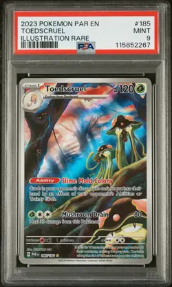 Pokemon Toedscruel TCG Paradox Rift Illustration Rare Holo Card 185/182 PSA 9 - Image 1