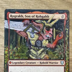 Rograkh, Son of Rohgahh Altered Hand-Painted MTG Card border extension - Image 2