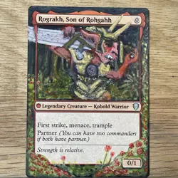 Rograkh, Son of Rohgahh Altered Hand-Painted MTG Card border extension - Image 4