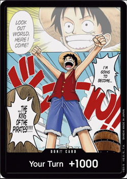 LP One Piece DON!! Card OP-01 Romance Dawn Luffy alternate manga art English - Image 1
