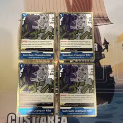 Gum Gum Champion Rifle EB01-028 R Memorial Collection One Piece Card X 4 Playset - Image 1