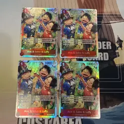 4x Ace & Sabo & Luffy OP13-007 SR - One Piece TCG English Playset Near-Mint - Image 1