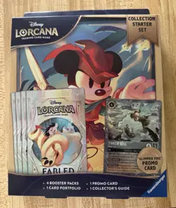 Disney Lorcana TCG Collection Starter Set 4 Boosters Promo Tinker Bell 2024 - Image 1