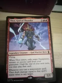 MtG Thor, God of Thunder - Marvel Super Heroes 156 Regular Unplayef - Image 2