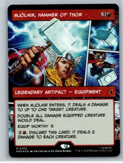 Marvel Super Heroes #303 Mjolnir, Hammer of Thor (Borderless) Foil - Image 1