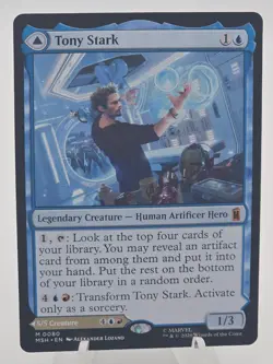 Tony Stark 80 Mythic Marvel Super Heroes Magic: The Gathering Near Mint - Image 1