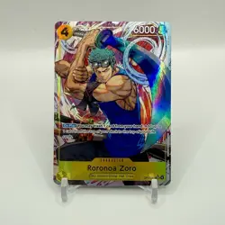 Bandai One Piece Card Game Roronoa Zoro OP15-113 Secret Rare Alt Art Holo - Image 1