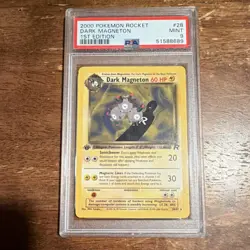 Pokemon TCG Dark Magneton Team Rocket 1st Edition Holo Rare 28/82 PSA 9 - Image 1