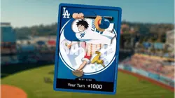2026 Los Angeles Dodgers Monkey D Luffy One Piece Card ONLY 7/2 SGA Ships JULY 3 - Image 1