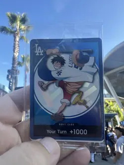 ONE PIECE X DODGERS PROMO MONKEY D LUFFY DON CARD ONLY 7/2/26 *IN HAND* - Image 2