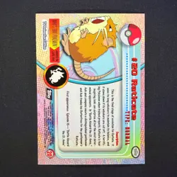 topps Pokemon TV Animation Series 1 Rainbow Holo Foil #20 Raticate - Image 2