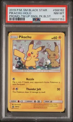 2019 POKEMON SM BLACK STAR PROMO TEAM UP SINGLE PACK BLISTERS PIKACHU-HOLO PSA 8 - Image 1