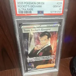 Team Rocket's Giovanni Ultra Rare Holo Destined Rivals PSA 10 2025 EN 225/182 - Image 1