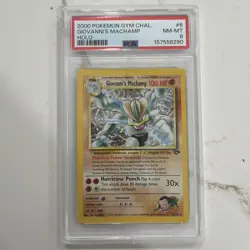 2000 POKEMON GYM CHALLENGE #6 GIOVANNI's MACHAMP HOLO New Cert. PSA 8 NM - Image 1
