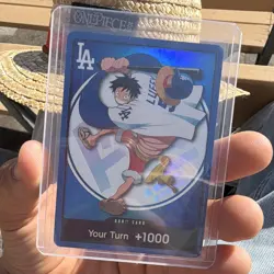 2026 Dodger One Piece Promo Card Game Monkey D. Luffy Don!! MINT with HAT - Image 2