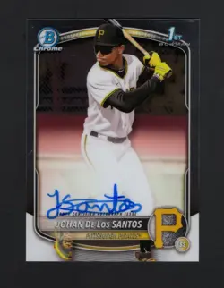 2025 Bowman Chrome Johan De Los Santos Auto 1st #CPA-JDLS Pirates - Image 1