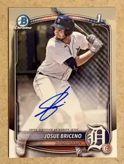 Josue Briceno 2025 Bowman Chrome Prospect 1st Auto #CPA-JB Tigers - Image 1