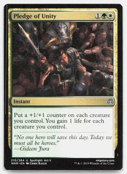 Pledge of Unity 210 Uncommon War of the Spark Magic: The Gathering LP - Image 1